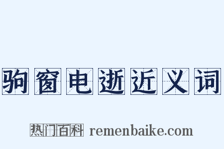 驹窗电逝近义词是什么意思的图片